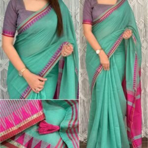 Jasmin Pure Cotton Zari Weaving Printed Saree(Available 3 colours)