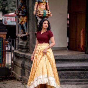 Pure Kanchipuram Zari Lehanga With Croptop