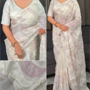 Diana Turkish Organza Saree With Embroidered