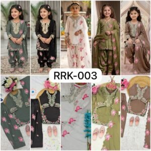 Kid's Pure Natural Crepe Kurti Farsi Pant Set -Available in 5 Colours