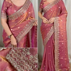 Sunaina Party Wear Fendy Satin Saree With  Zari Embroidered - AVAILABLE 4 COLOURS