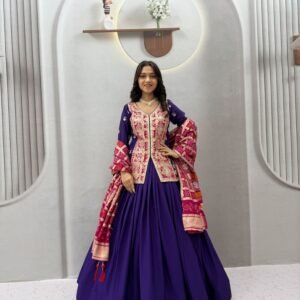 Chinnon Silk Embroidered Sequins Lehanga With Top & Dupatta-AVAILABLE 2 COLOURS