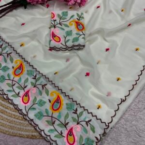 Star Georgette Multi-Embroidery Designer Saree