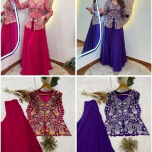 Elegant Georgette Sequin Embroidered Co-Ord Set-AVAILABLE 2 COLOURS
