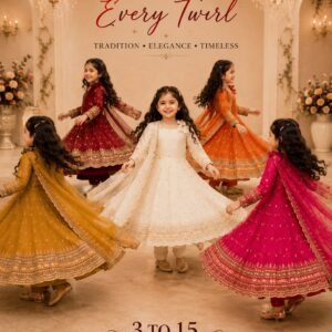 Kid's Royal Fendy Silk Girls’ Gown Set