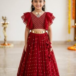 Kid's Designer Fox Georgette Lehenga Choli With Dupatta-AVAILABLE 8 COLOURS