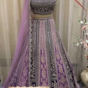 Premium Georgette Dual tone Embroidered Sequins Bridal Lehanga