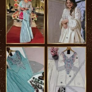 Designer Crepe Embroidered Sequins Sharara Set- Available 2 colours