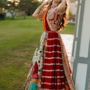 D'naari Designer Printed Muslin Cotton Lehanga Choli