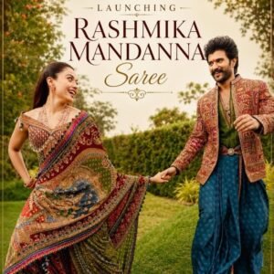 D'naari Exclusive -LAUNCHING – RASHMIKA MANDANNA WEDDING INSPIRED SATIN SAREE