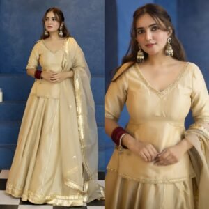 D'naari Vichitra Silk Top Lehanga with Gottapatti Work
