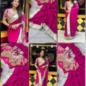 D'naari Premium Charkhi Gotta Patti C*C Georgette Saree With Aangi Blouse