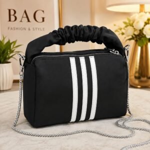 Imported Handy And Sling Bag Black Bag With White Strap