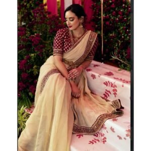 Designer Banarasi Soft Crush With Embroidered Sequins Saree