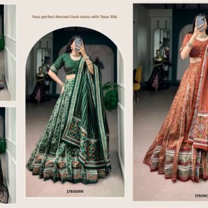 Navratri Special-Tassar Silk Lehanga Choli(Stitched) & Dupatta With Lace Work