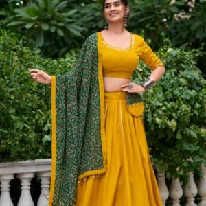 Navratri Collection-Pure Cotton Printed Lehanga Choli & Dupatta with Lace work