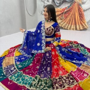 Vintage Georgette Embroidered Lehanga Choli With Embroidered Sequins Work