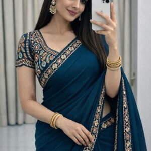 Premium Rangoli Silk Multi Embroidered & Sequins Saree-Available 6 Colours