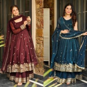 Gold Crazy Embroidered Sequins Sharara Set -Available 2 colours