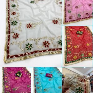 Premium Soft C/C Georgette Hand Chakri with Gotta Work-Available 5 Colours