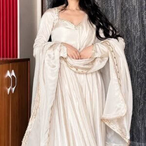 Women's Ethnics Upada Silk Embroidered Anarkali Suit