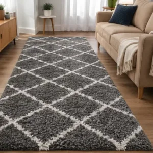 Diamond Kitchen Runner Mat – Microfiber Floor Rug for Kitchen, Hallway & Home | 140×55 cm ( default, OS )