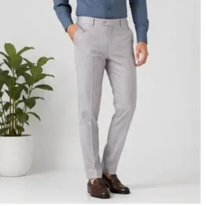 Men's Formal Trousers – Slim Fit Solid Polycotton Pants for Office, Business & Formal Wear ( green, 32 )