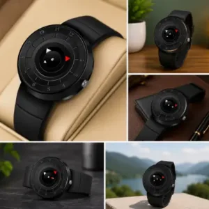 Men's Black Analog Quartz Watch – Stylish Silicone Strap Casual & Formal Wrist Watch for Men & Boys ( black, OS )