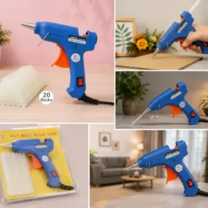 Atrocitus Mini Glue Gun 20W with 20 Glue Sticks – 7mm Hot Melt Glue Gun for DIY, Craft, Art & Home Repairs ( blue, OS )