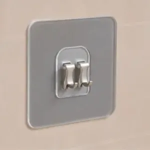 Transparent Self-Adhesive Wall Hooks – Heavy Duty Sticky Hooks for Kitchen, Bathroom & Home (Set of 8) ( Transparent, OS )