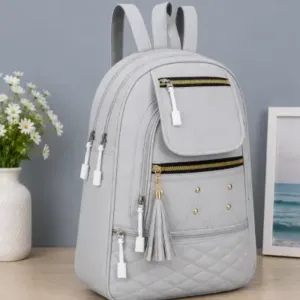 Women's PU Leather Handbag – Stylish Multi-Compartment Shoulder Tote Bag for Office, Travel & Daily Use ( grey, OS )