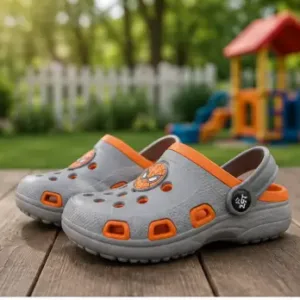 Kids Clogs Sandals Spiderman Design Lightweight Slip-On Comfortable Daily Wear Footwear ( beige, 4-4.5 Years )