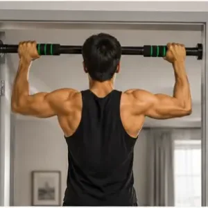 Adjustable Pull-Up Bar for Home Gym – 60–100cm Doorway Chin-Up Bar with Anti-Slip Grip & Level Meter ( black, OS )