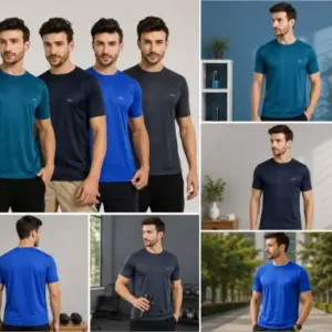 Men's Solid T-Shirt Combo Pack of 4 – Multicolor Regular Fit Dry-Fit Round Neck Half Sleeve Sports T-Shirts ( multicolor, XL )