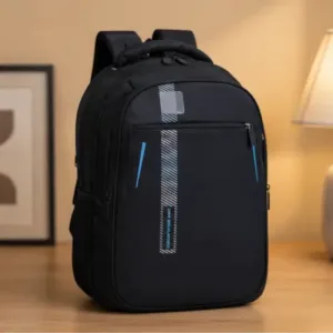 Casual Laptop Backpack – Waterproof Polyester Office, School & College Bag for Boys & Girls ( black, OS )