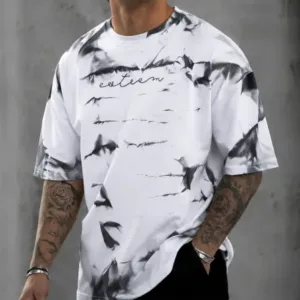 Men's Printed Cotton Blend T-Shirt – Stylish Half Sleeve Round Neck Casual T-Shirt for Daily Wear ( white, XL )