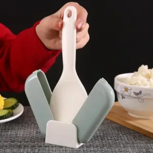 Automatic Rice Spoon Holder – Hygienic Self-Standing Rice Paddle Storage with Dust Cover ( default, OS )
