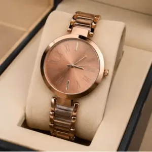 Women’s Designer Metal Analog Watch – Round Brown Dial Quartz Wristwatch | Stylish Fashion Watch with Additional Strap ( brown, OS )