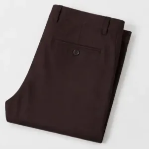 Men's Formal Trousers – Slim Fit Solid Polycotton Pants for Office, Business & Formal Wear ( brown, 36 )