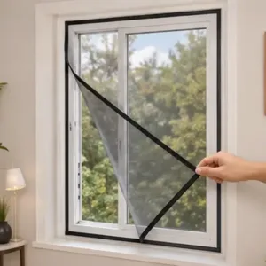 3×4 Ft White Mosquito Mesh for Window – Stitched Insect Net with Self-Adhesive Hook Tape | Washable Window Protection Net ( default, 4*5 )