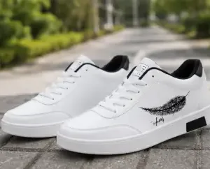 Men's Mesh Casual Sneakers – Lightweight Lace-Up Shoes for Walking, Running, Gym & Daily Wear ( white, IND-8 )