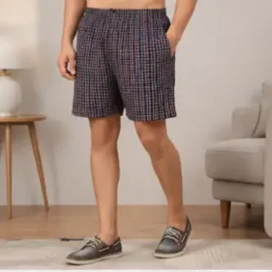 Men's Cotton Shorts Combo Pack of 4 – Checked Printed Boxers with 2 Side Pockets ( multicolor, 32 )