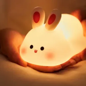 Cute Rabbit Silicone Night Light Rechargeable LED Touch Lamp for Kids Bedroom & Bedside ( yellow, OS )
