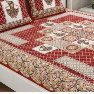 Designer Jaipuri King Size Printed Cotton Bedsheet with 2 Pillow Covers – Double Bed Floral & Traditional Print ( multicolor, King )