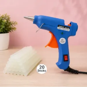 Atrocitus Mini Glue Gun 20W with 20 Glue Sticks – 7mm Hot Melt Glue Gun for DIY, Craft, Art & Home Repairs ( blue, OS )
