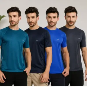 Men's Solid T-Shirt Combo Pack of 4 – Multicolor Regular Fit Dry-Fit Round Neck Half Sleeve Sports T-Shirts ( multicolor, XL )