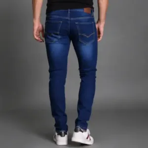 Dark Blue Denim Jeans for Men – Stylish Washed Casual Jeans for Everyday Wear ( blue, 26 )