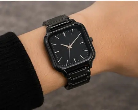 xSrY3JgNGdZ3g5IeUuOqcwxYtVVw9ZXHVYe2HL0x.webp Women’s Square Black Dial Watch – Stainless Steel Strap Quartz Analog Wristwatch | Stylish Rose Fashion Watch ( black, OS )