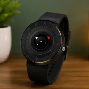 Men's Black Analog Quartz Watch – Stylish Silicone Strap Casual & Formal Wrist Watch for Men & Boys ( black, OS )