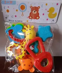 Baby Rattle Toys Set – Colorful BPA-Free Infant Sensory Teether & Rattle Toy Set (5 Pieces) ( multicolor, OS )